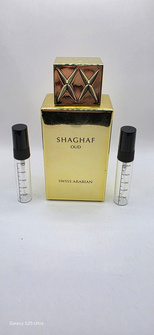 Swiss Arabian Shaghaf oud samples